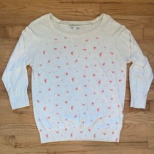 Fat Face 100% Cotton Sweater with Sparrow Motif